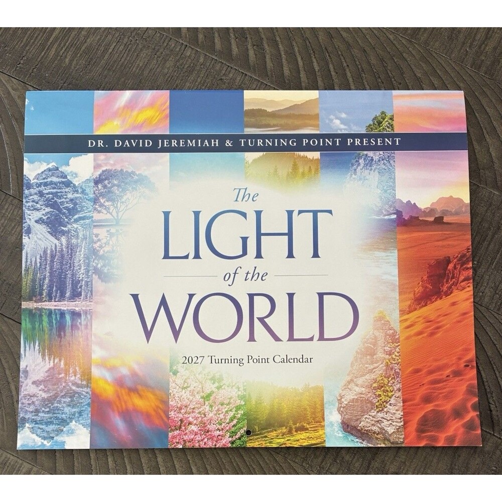 2027 David Jeremiah Light of the World Calendar by Turning Point 13"x11" NEW